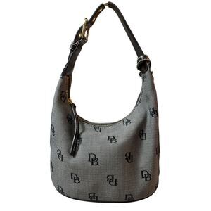 Dooney & Bourke Black Monogrammed Hobo Bag w/COA